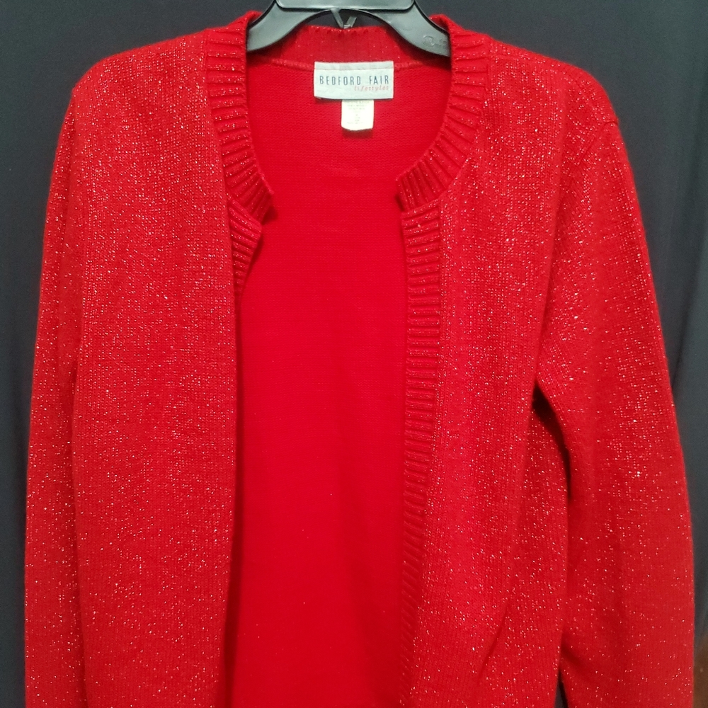 Red Cardigan Sweater